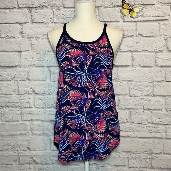 Kismet Palm Tree Print Tank Top Size Extra Small - Picture 3 of 9